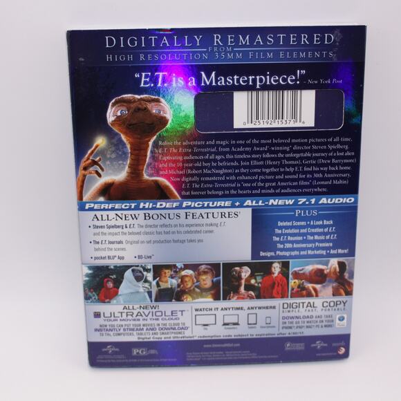 E.T. The Extra-Terrestrial (Blu-ray/DVD, 2012) Anniversary Edition w/ Slipcover - Picture 4 of 15